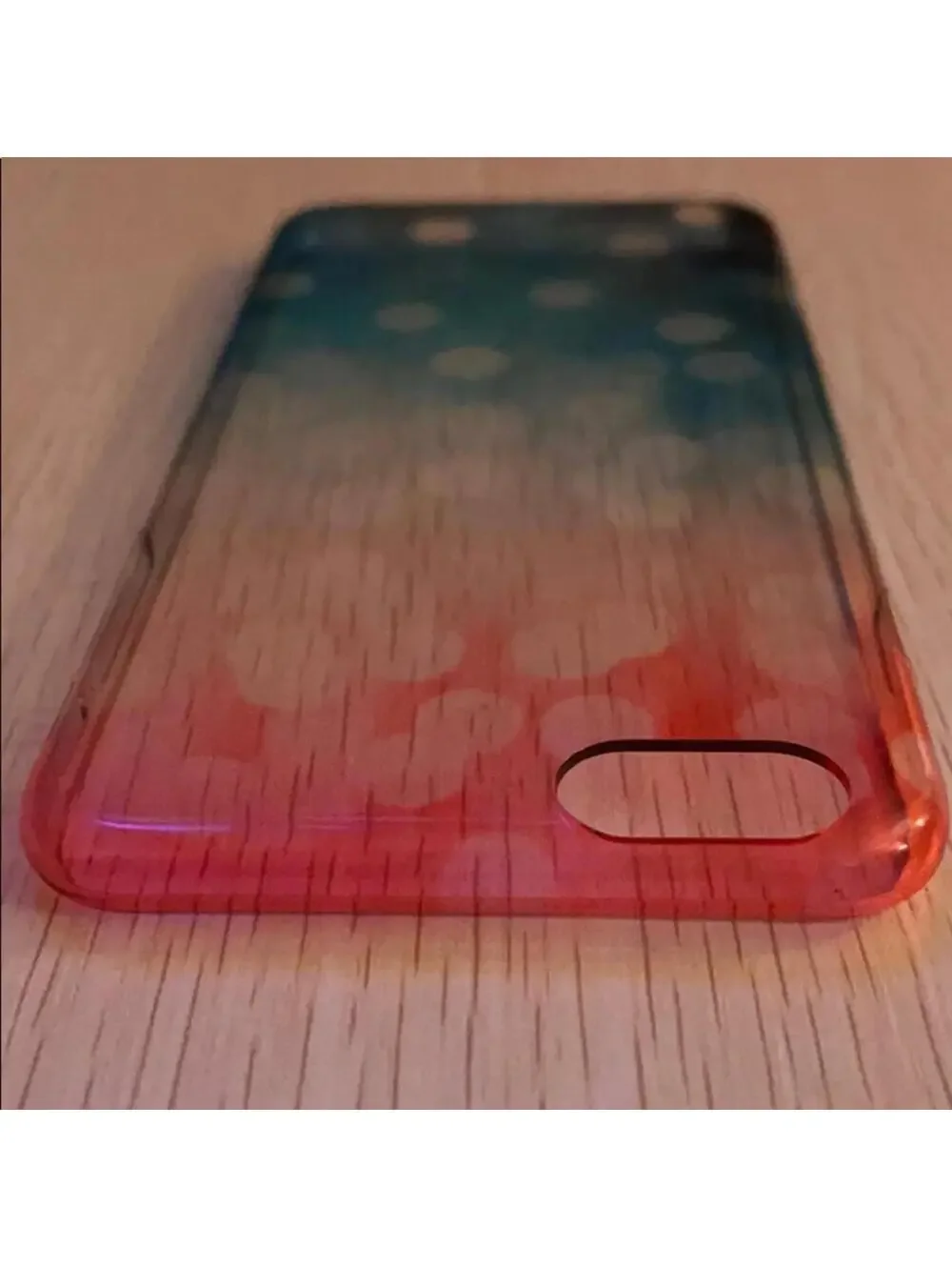 iPhone 6 Plus rainbow dot snap on case w/ cable